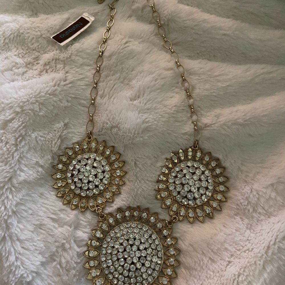 Gold and Silver Sunburst Necklace by Unknown Brand